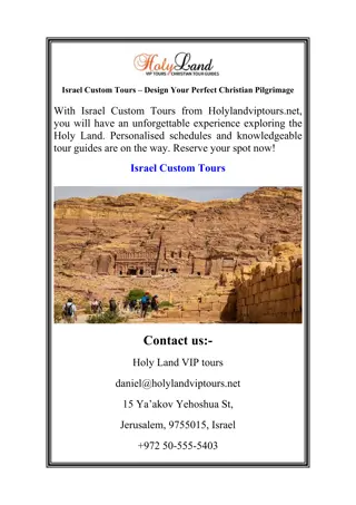 Israel Custom Tours – Design Your Perfect Christian Pilgrimage