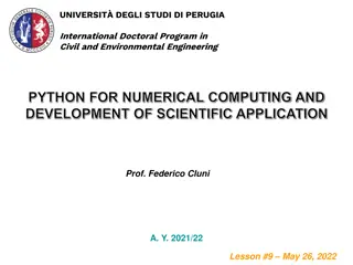 PYTHON FOR NUMERICAL COMPUTING AND  DEVELOPMENT OF SCIENTIFIC APPLICATION