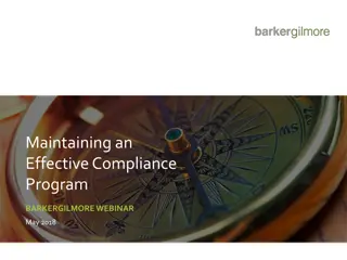 Maintaining an  Effective Compliance  Program