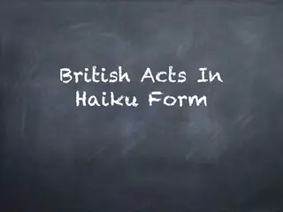 British Acts In Haiku form