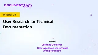 User Research for Technical  Documentation