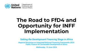 Opportunity for INFF Implementation Setting the Development Financing Stage