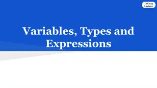 Variables, Types and Expressions