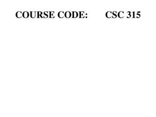 COURSE CODE: CSC 315