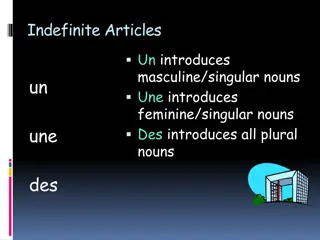 French Articles: Un, Une, Des