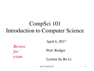 CompSci 101 Introduction to Computer Science