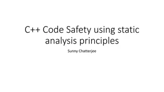 C++ Code Safety using static Analysis Principles