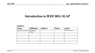 Introduction to IEEE 802c SLAP