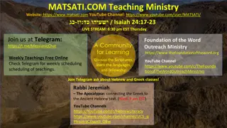 MATSATI Teaching Ministry: Join Us for Weekly Online Teachings and Discussions