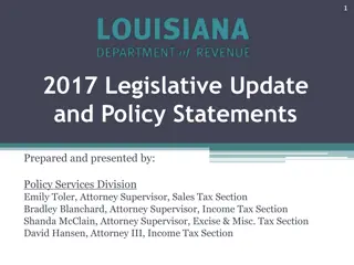 2017 Legislative Update on Taxation in Louisiana