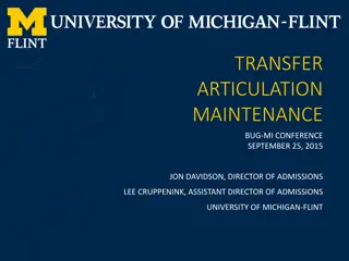 TRANSFER ARTICULATION MAINTENANCE