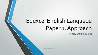 Edexcel English Language  Paper 1: Approach