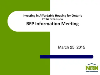 Investing in Affordable Housing for Ontario 2014 Extension RFP Information Meeting