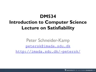 Introduction to Satisfiability in Computer Science