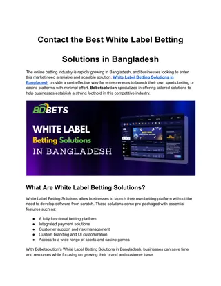 Contact B2B White Label Sports Betting Solutions in Bangladesh