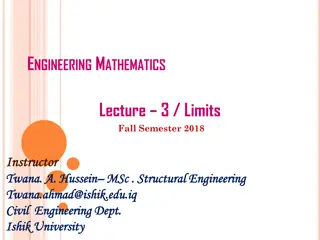 Engineering Mathematics Lecture 3 Limits Fall Semester 2018