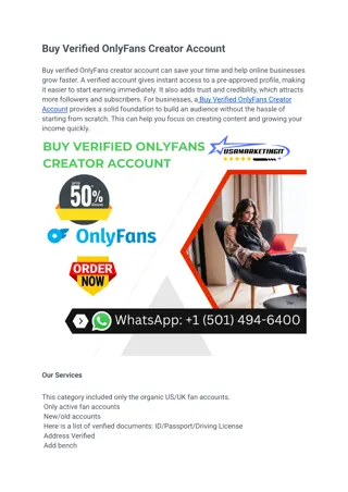 Buy Verified OnlyFans Creator Account