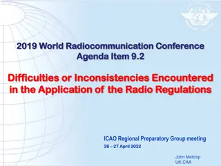 Difficulties or Inconsistencies Encountered  Difficulties or Inconsistencies Encountered  in the Application of the Radio Regulations in the Application of the Radio Regulations