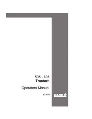 Case IH 595 695 Tractor Operator’s Manual Instant Download (Publication No.9-18840)