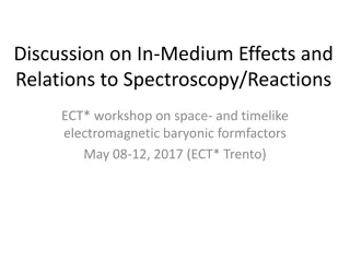 Discussion on In-Medium Effects and  Relations to Spectroscopy/Reactions