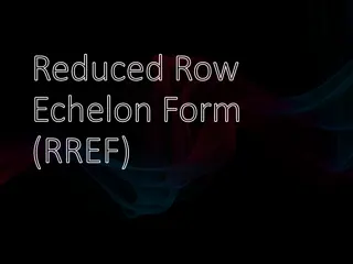 Linear Equations and Reduced Row Echelon Form