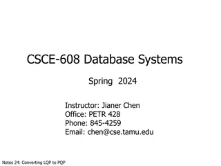 Converting Logical Query Plans to Physical Query Plans in DBMS