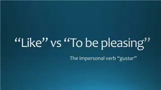 Impersonal Verb Gustar in English and Spanish