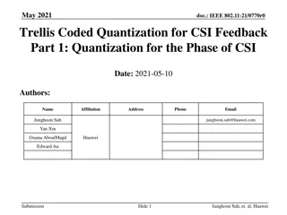 May 2021: Trellis Coded Quantization for CSI Feedback - Part 1