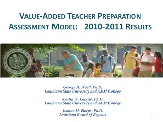 Value-Added Teacher Preparation Assessment Model: Results Overview