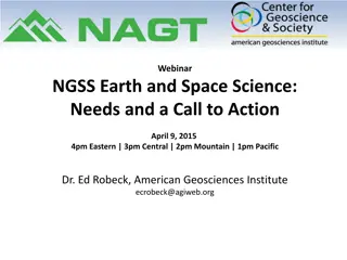 NGSS Earth and Space Science Webinar Needs and Call to Action