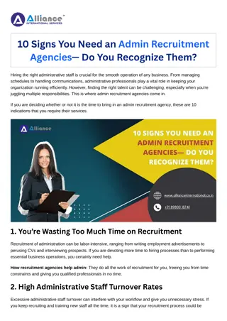 10 Signs You Need an Admin Recruitment Agencies- Do You Recognize Them