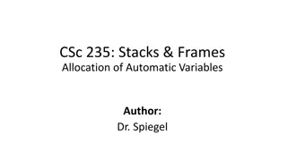 CSc 235: Stacks & Frames