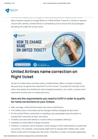 How to Change Name on United Airlines Ticket