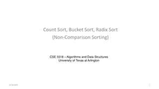 Non-Comparison Sorting Algorithms: Count, Bucket, Radix Sort