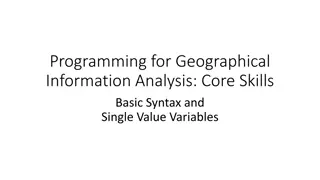 Programming for Geographical Information Analysis: Core Skills Basic Syntax and Single Value Variables