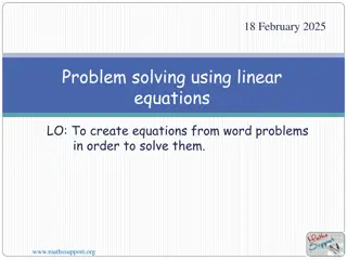 Problem-Solving with Linear Equations