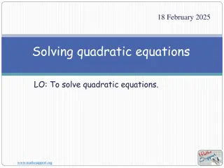 Solving quadratic equations