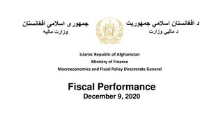 Afghan Ministry of Finance Fiscal Performance December 9, 2020