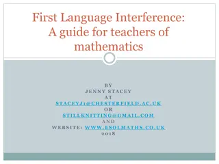 First Language Interference: Understanding Mathematics for English Language Learners