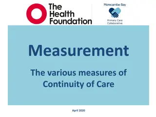 Measures of Continuity of Care in Healthcare