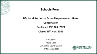 Local Authority School Improvement Grant Consultation - DfE Update