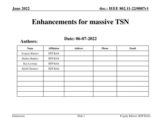 Enhancements for Massive TSN in IEEE 802.11be