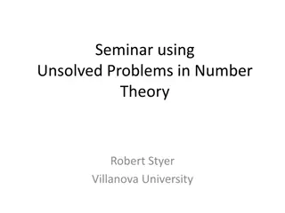 Seminar using Unsolved Problems in Number Theory