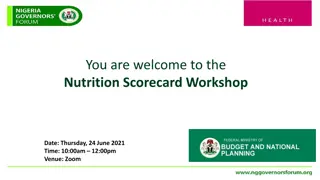 Nutrition Scorecard Workshop Overview