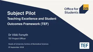 Pilot Teaching Excellence and Student Outcomes Framework Overview