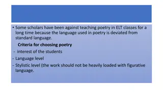 Benefits of Teaching Poetry in ELT Classes