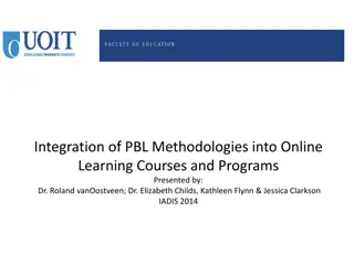 Integration of PBL Methodologies into Online Learning Courses and Programs