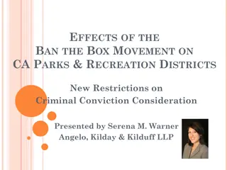 Effects of Ban the Box Movement on California Parks & Recreation Districts