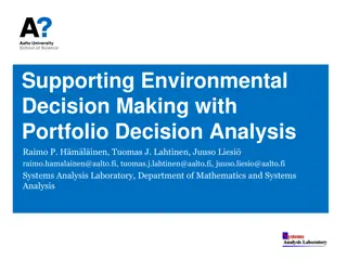 Portfolio Decision Analysis in Environmental Management