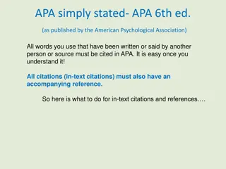 APA 6th Edition: Mastering In-Text Citations